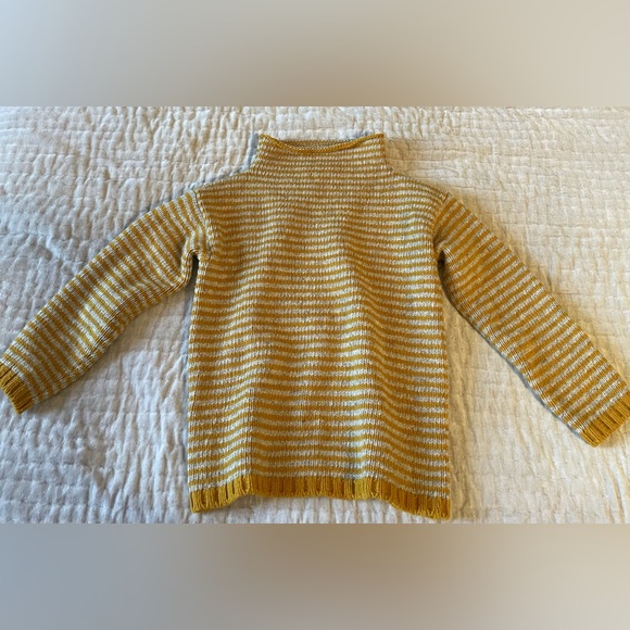 BABAA Jumper No6 In Ochre Striped Wool Sweater Mock Neck Iconic No 6 One Size - Picture 7 of 16